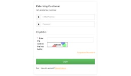 Captcha on Customer Login page